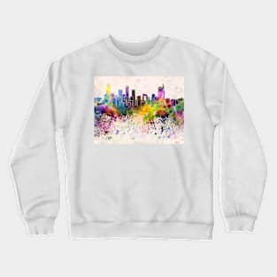 Beijing skyline in watercolor background Crewneck Sweatshirt